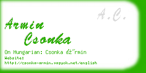 armin csonka business card